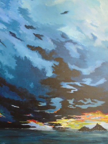 Peinture intitulée "Sunset at the Skell…" par Conor Murphy, Œuvre d'art originale, Acrylique Monté sur Châssis en bois