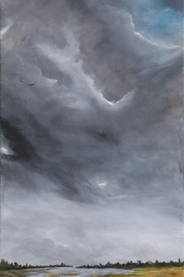 Картина под названием "Evening at the salt…" - Conor Murphy, Подлинное произведение искусства, Акрил