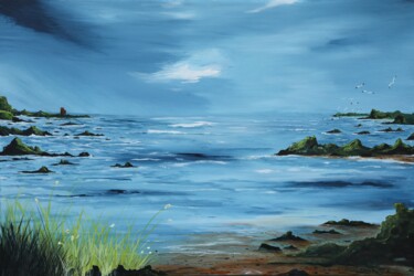 Painting titled "Roaring water Bay,…" by Conor Murphy, Original Artwork, Acrylic Mounted on Wood Stretcher frame