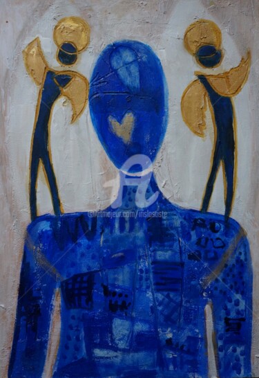 Peinture intitulée "Confinement aux ang…" par Iris, Œuvre d'art originale, Acrylique