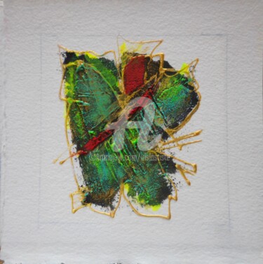 Malerei mit dem Titel "Red dot" von Iris, Original-Kunstwerk, Acryl