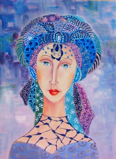 Peinture intitulée "HANANE-original oil…" par Balázsné Böjti / Irisz/, Œuvre d'art originale, Huile