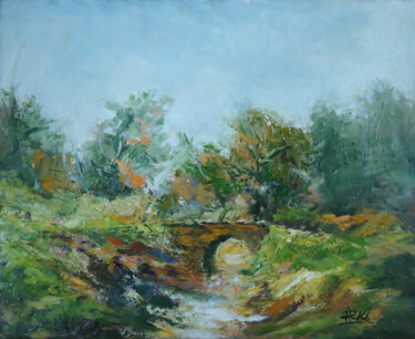 Peinture intitulée "paysage" par Irki, Œuvre d'art originale, Encre