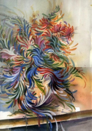 Peinture intitulée "SYNPHONIE FLORALE" par Mahmed Irki, Œuvre d'art originale