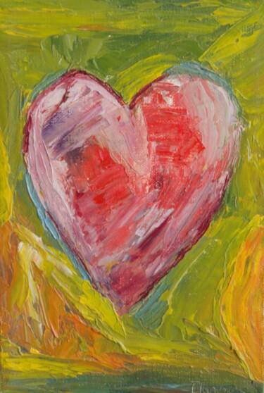 Malerei mit dem Titel ""Big heart" oil pai…" von Irina Lopuh, Original-Kunstwerk, Öl