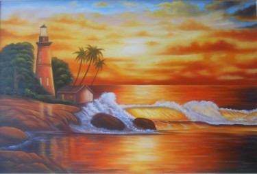 Painting titled "Por do Sol" by Irlyson, Original Artwork, Ink