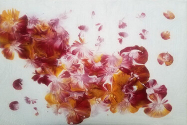 Painting titled "Nuages florals" by Irma Dhondt, Original Artwork, Acrylic Mounted on Wood Stretcher frame