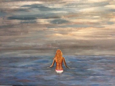 Schilderij getiteld "The sea and only me" door Irma Doeve, Origineel Kunstwerk, Acryl