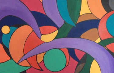 Schilderij getiteld "Taal der kleuren" door Irma Doeve, Origineel Kunstwerk, Acryl