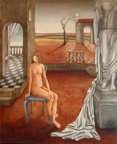 Pintura titulada ""Nude with Sculptur…" por Irma Dos Santos, Obra de arte original