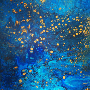 Painting titled "Stardust Explosion" by Irmi Harlander, Original Artwork, Acrylic Mounted on Wood Stretcher frame