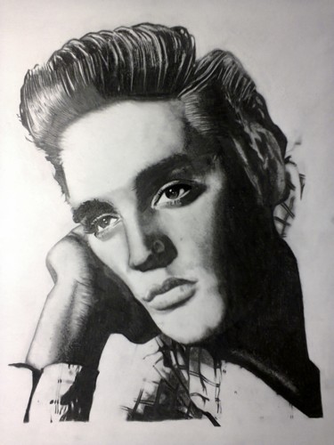Drawing titled "Elvis Presley" by Raffaele Sannino, Original Artwork, Graphite