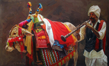 Painting titled "Holy cow-03" by Iruvan Karunakaran, Original Artwork