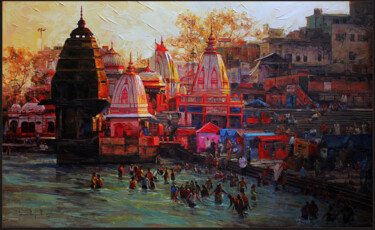 Painting titled "haridwar" by Iruvan Karunakaran, Original Artwork
