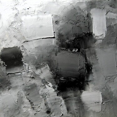 Malerei mit dem Titel "Grau" von Irvin Grassi, Original-Kunstwerk, Öl Auf Keilrahmen aus Holz montiert