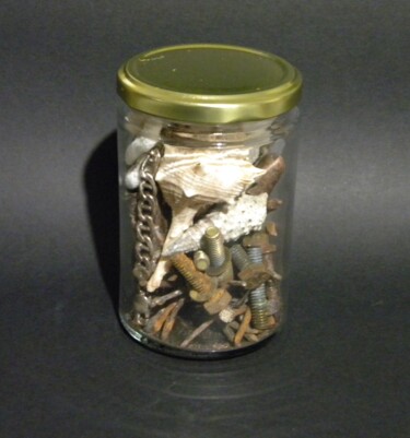 Sculpture titled "Time capsule 3" by Irvin Grassi, Original Artwork, Metals
