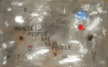 Картина под названием "Censored ( Homeless…" - Irvin Grassi, Подлинное произведение искусства, Масло