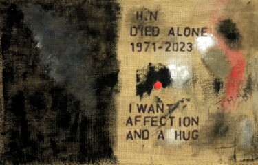 Painting titled "Alone ( Homeless se…" by Irvin Grassi, Original Artwork, Oil