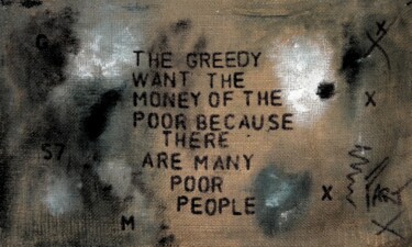 Pittura intitolato "Many poor ( Homeles…" da Irvin Grassi, Opera d'arte originale, Olio