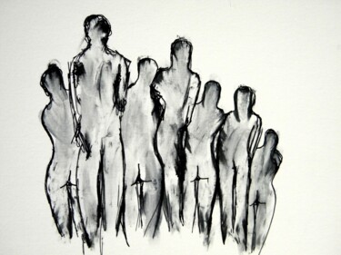 Disegno intitolato "The invisible" da Irvin Grassi, Opera d'arte originale, Penna gel