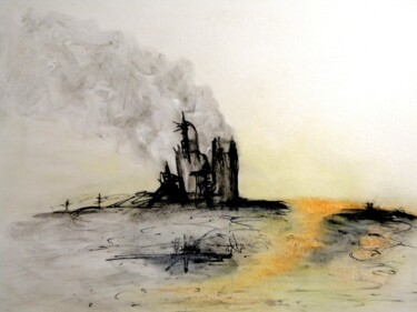 Drawing titled "Dead site" by Irvin Grassi, Original Artwork, Gel pen