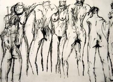 Disegno intitolato "The right-thinking" da Irvin Grassi, Opera d'arte originale, Penna gel