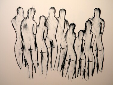 Рисунок под названием "The invisible 1" - Irvin Grassi, Подлинное произведение искусства, Гелевая ручка