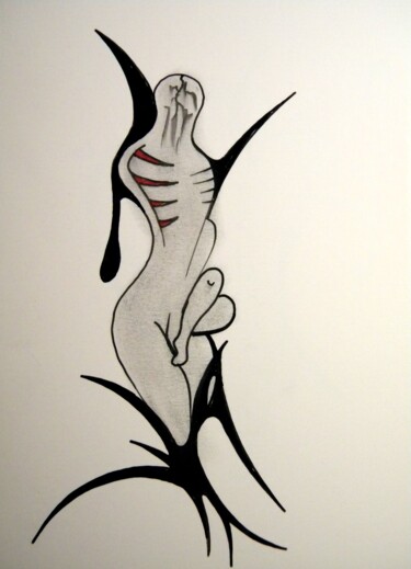 Dessin intitulée "Bad stepmother." par Irvin Grassi, Œuvre d'art originale, Stylo gel