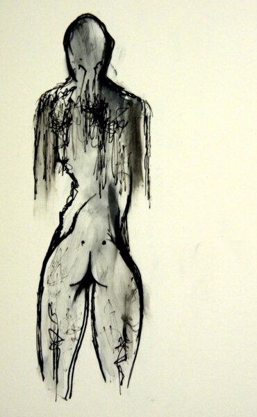 Рисунок под названием "Self-portrait." - Irvin Grassi, Подлинное произведение искусства, Гелевая ручка
