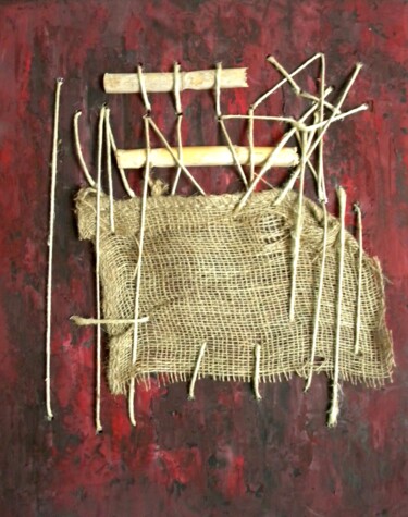 Картина под названием "T.R series" - Irvin Grassi, Подлинное произведение искусства, Коллажи Установлен на Деревянная рама д…