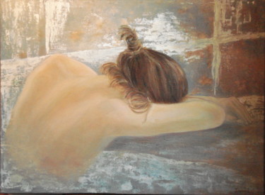 Peinture intitulée "L'endormie" par Irwine B., Œuvre d'art originale, Acrylique