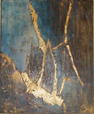 Painting titled "Or bleu" by Irwine B., Original Artwork, Acrylic