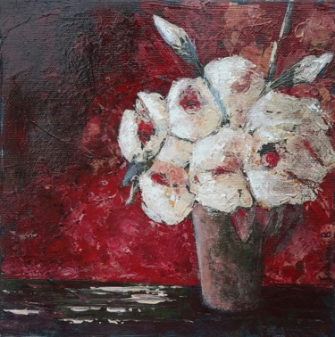 Painting titled "Bouquet blanc" by Irwine B., Original Artwork, Acrylic