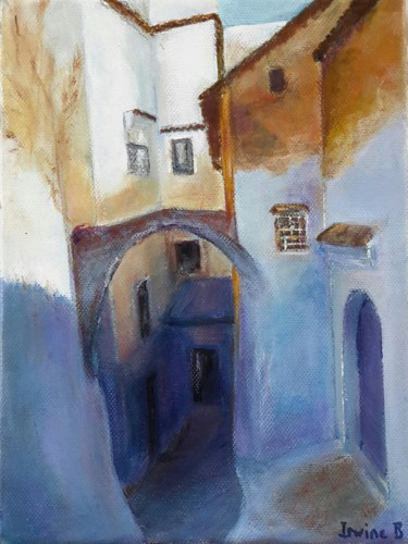 Painting titled "Ruelle marocaine" by Irwine B., Original Artwork, Acrylic