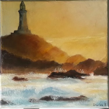 Painting titled "Phare au couchant" by Irwine B., Original Artwork, Acrylic