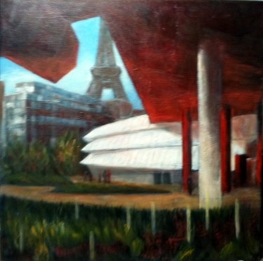 Painting titled "Musée du Quai Branly" by Irwine B., Original Artwork, Acrylic