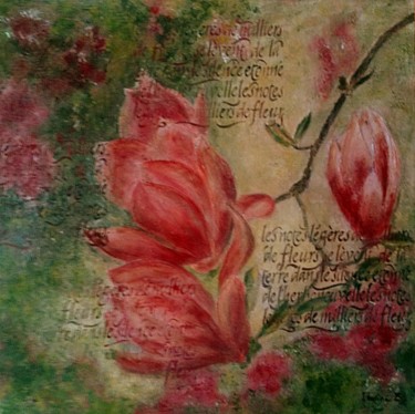 Malarstwo zatytułowany „magnolias.jpg” autorstwa Irwine B., Oryginalna praca, Akryl