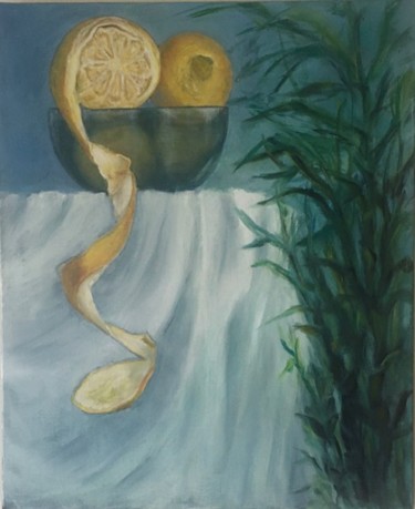 Painting titled "Citron" by Irwine B., Original Artwork, Oil