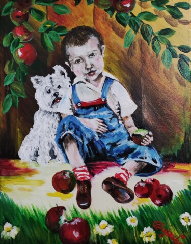 Картина под названием "Племінник" - Iryna Abdurakhmanova, Подлинное произведение искусства, Акрил
