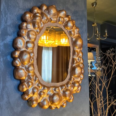 Design intitulée "Bronze Arty Mirror…" par Iryna Antoniuk (IRENA TONE), Œuvre d'art originale, Accessoires