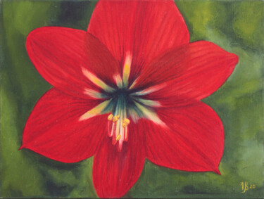 Painting titled "The Scarlet Flower" by Iryna Bohdanova, Original Artwork, Oil