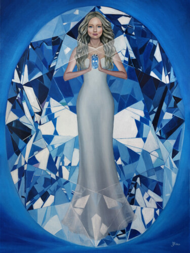 Painting titled "Diamond" by Iryna Bohdanova, Original Artwork, Oil