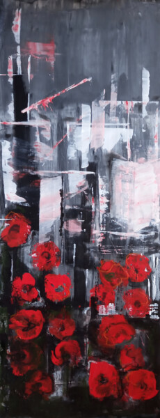 Malerei mit dem Titel "Poppies flowers" von Iryna Calinicenco - Cairynaart, Original-Kunstwerk, Acryl