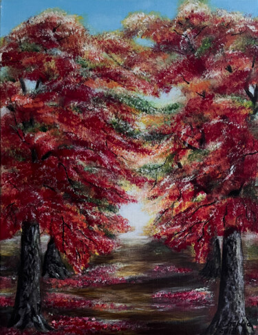 Painting titled "Velvet Autumn" by Iryna Chaplia, Original Artwork, Acrylic
