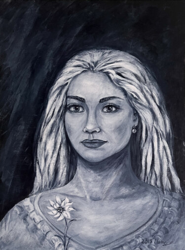Schilderij getiteld "Scandinavian Girl" door Iryna Chaplia, Origineel Kunstwerk, Acryl
