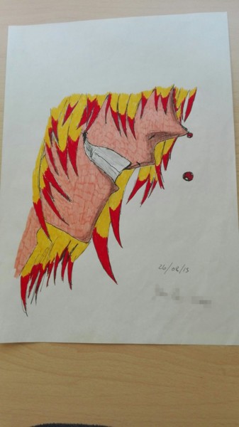 Desenho intitulada "disegno manga fire…" por Iryna De Simone, Obras de arte originais