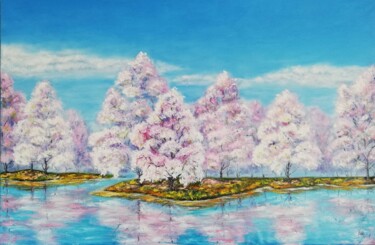 제목이 "Spring Time"인 미술작품 Iryna Fedarava로, 원작, 기름 나무 들것 프레임에 장착됨