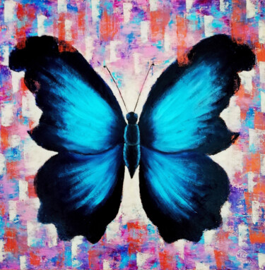 Painting titled "Butterfly - Being a…" by Iryna Fedarava, Original Artwork, Oil Mounted on Wood Stretcher frame