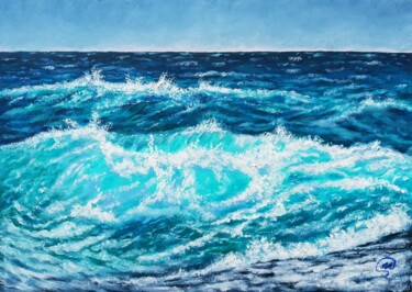 Painting titled "Ocean #3" by Iryna Fedarava, Original Artwork, Oil