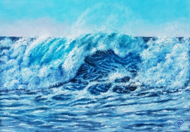Schilderij getiteld "Ocean #4" door Iryna Fedarava, Origineel Kunstwerk, Olie